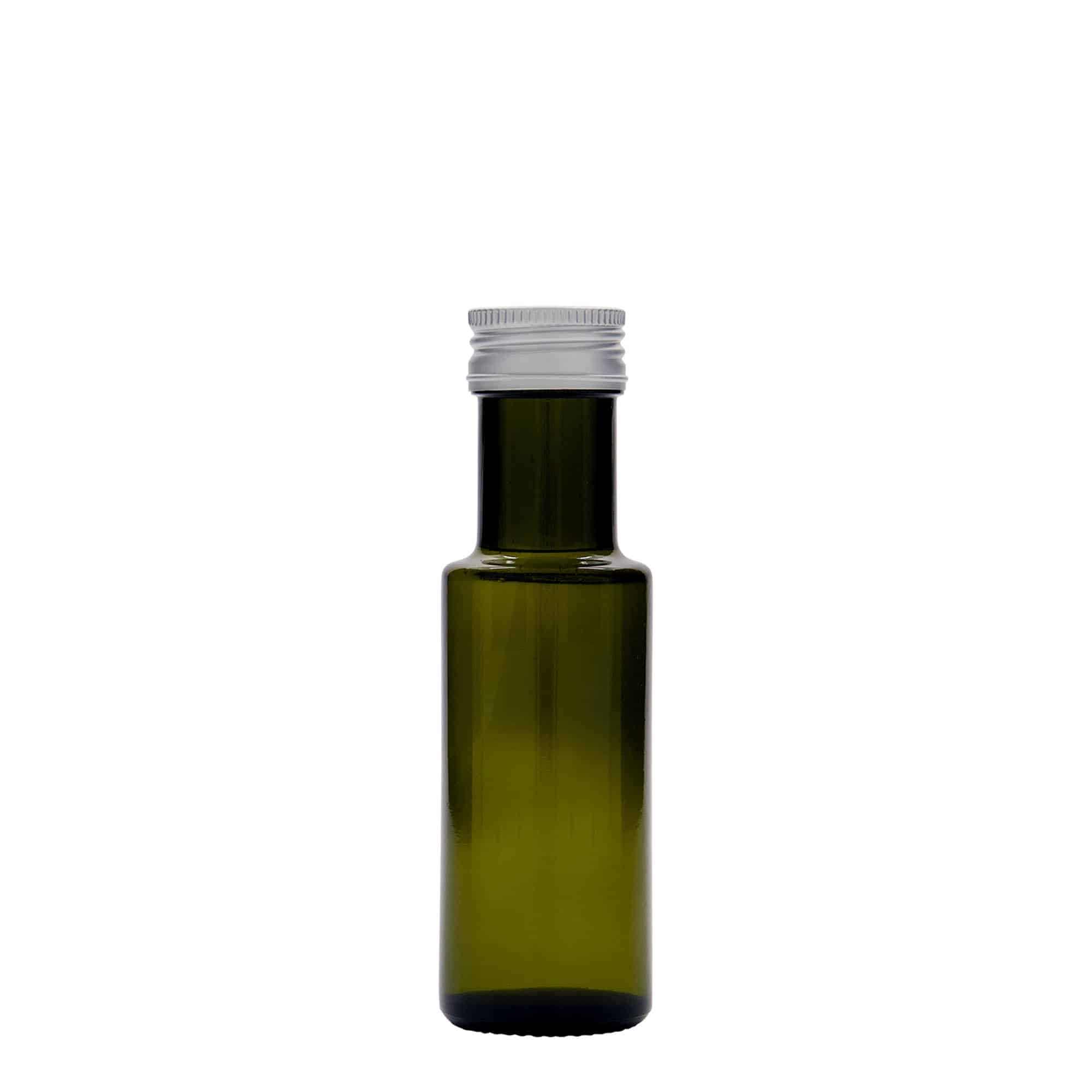 Sticlă din sticlă de 100 ml „Dorica”, verde antic, închidere: PP 31,5