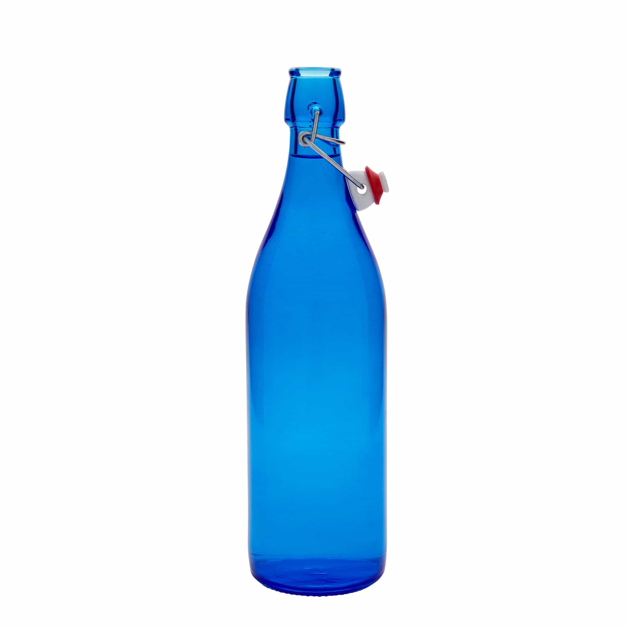 Sticlă din sticlă de 1.000 ml „Giara”, albastră, închidere: Dop tip Swing top