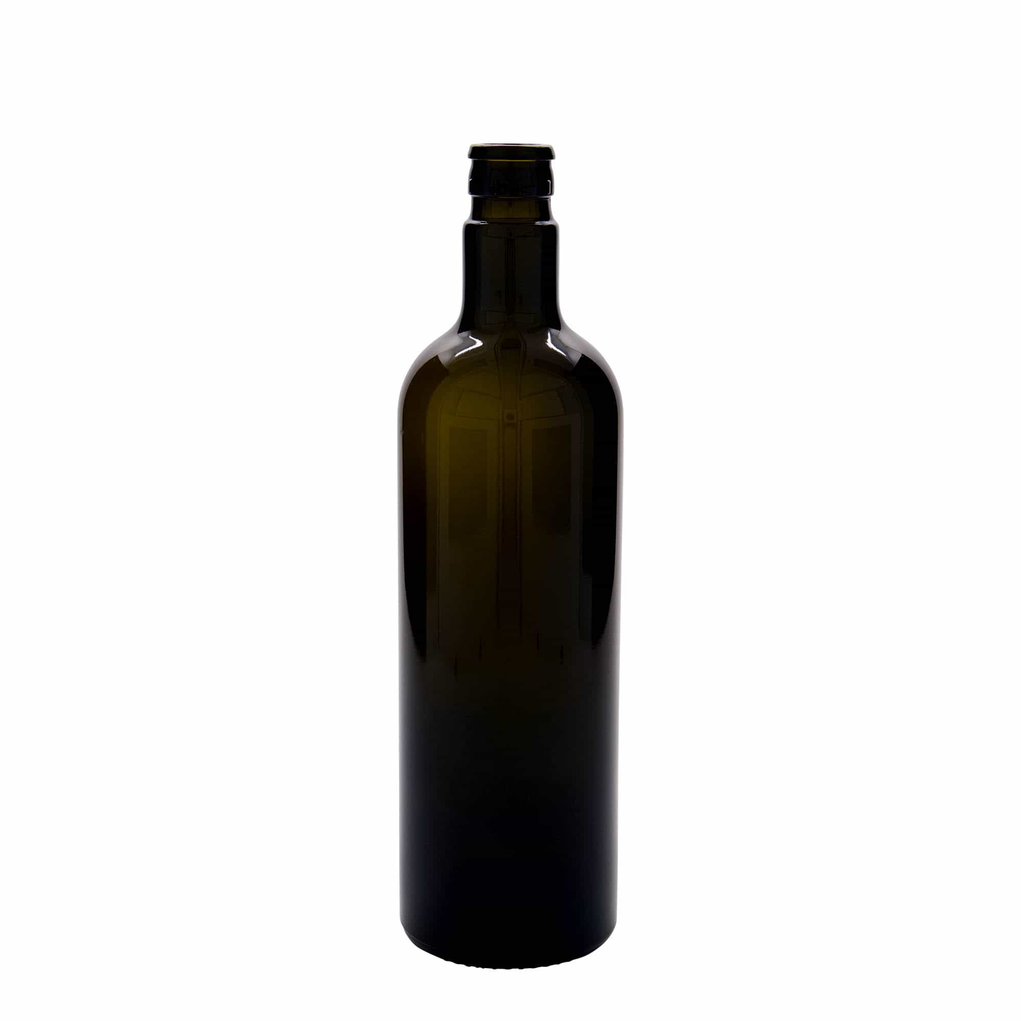 Sticlă de oțet/ulei de 750 ml „Willy New”, sticlă, verde antic, închidere: DOP