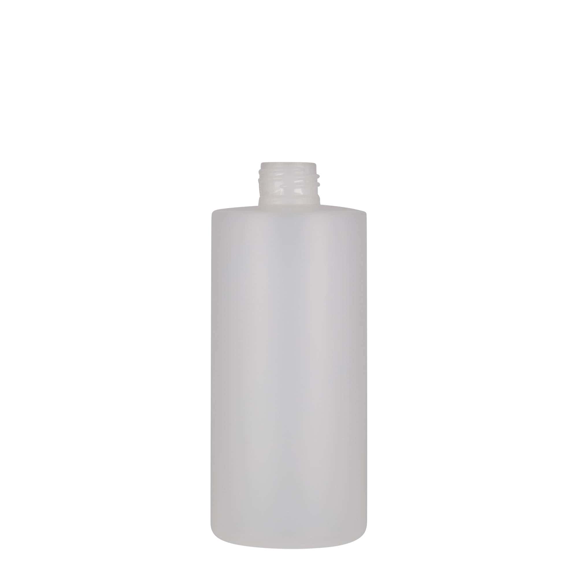 Sticlă din plastic de 300 ml „Pipe”, HDPE, albă, închidere: GPI 24/410