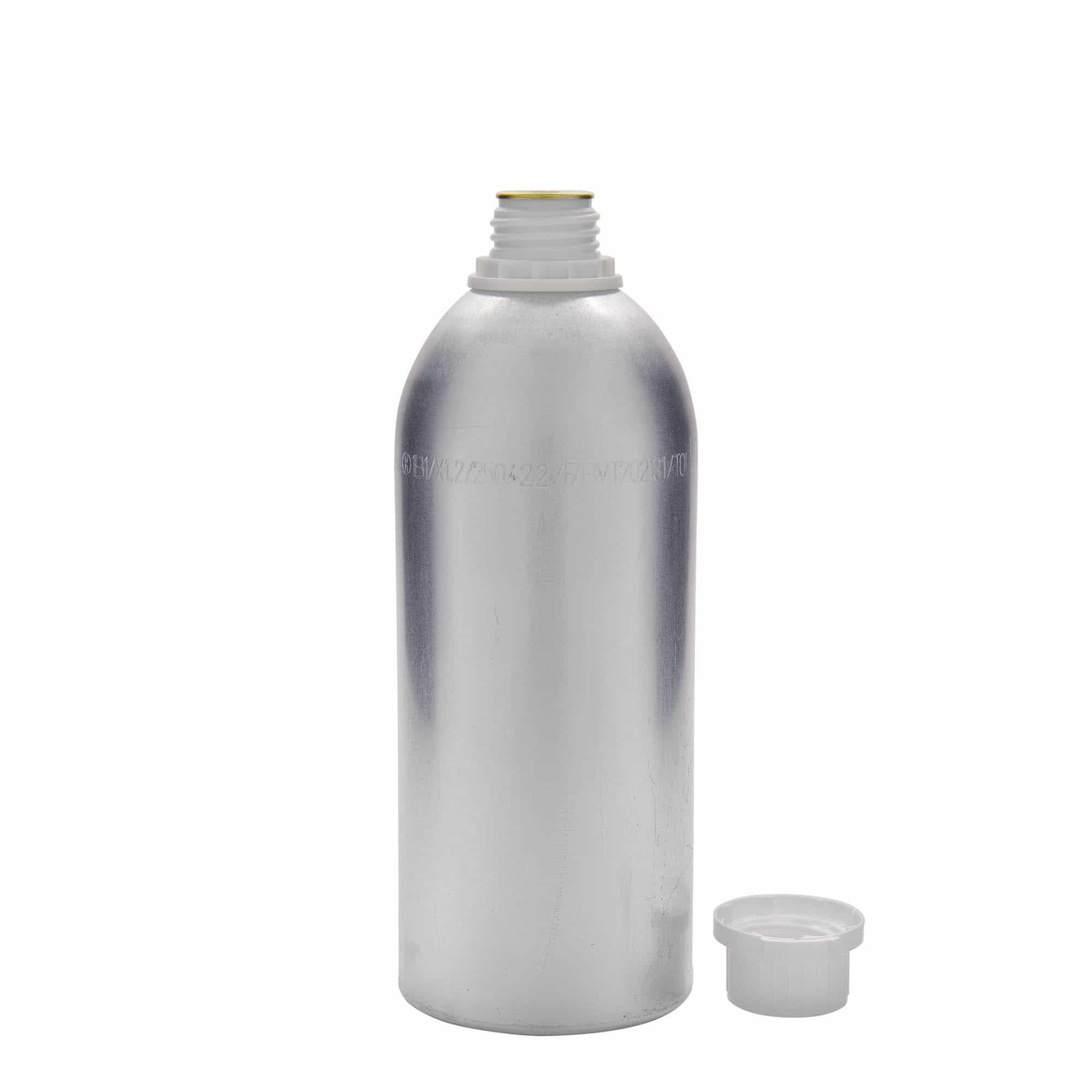 Sticlă din aluminiu de 1100 ml, metal, argintiu, închidere: DIN 32