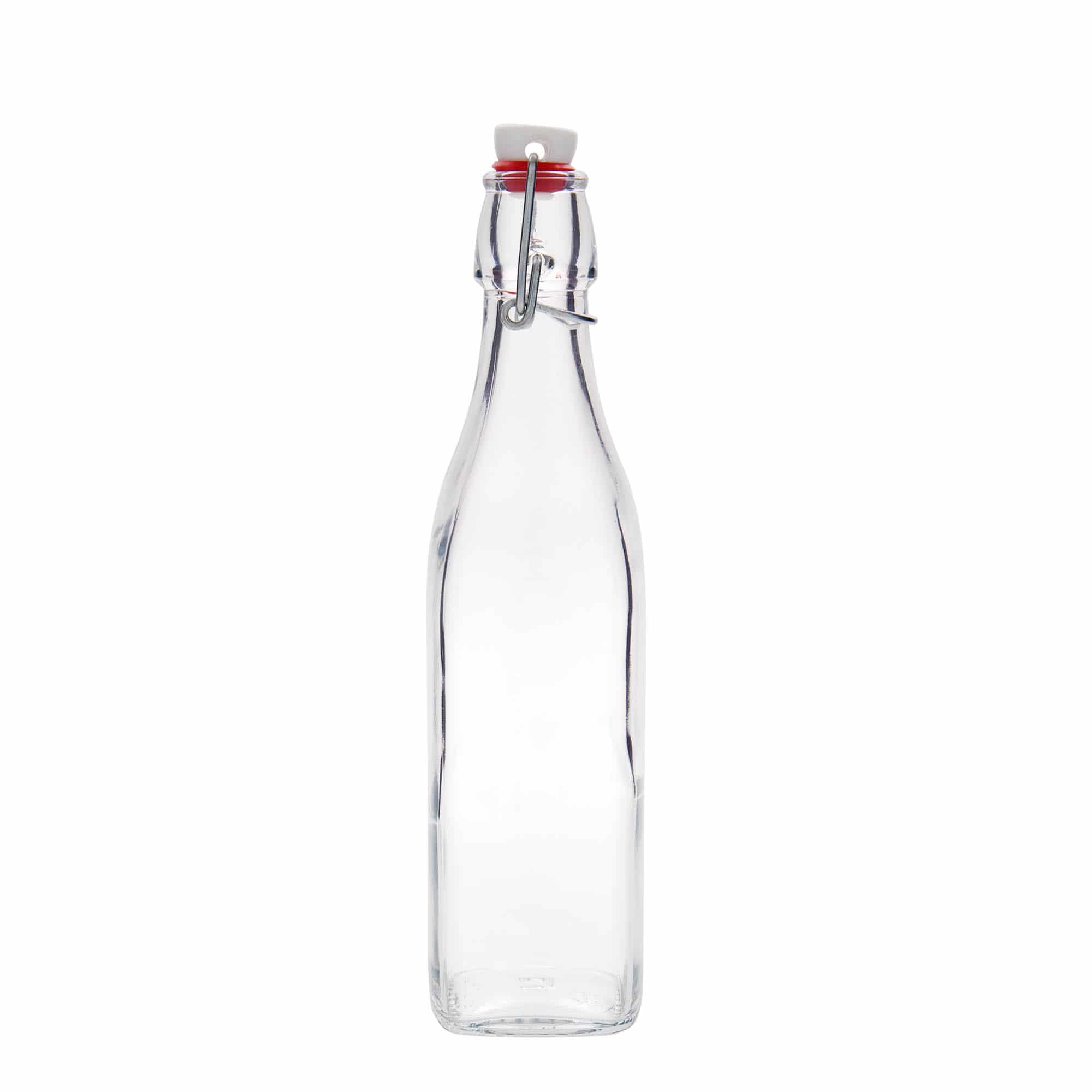 Sticlă din sticlă de 500 ml „Swing”, pătrată, închidere: Dop tip Swing top