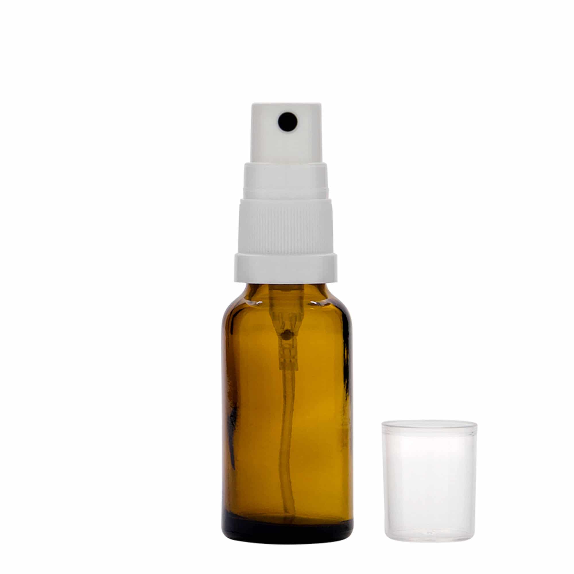 Flacon spray farmaceutic de 20 ml, sticlă, maro, închidere: DIN 18