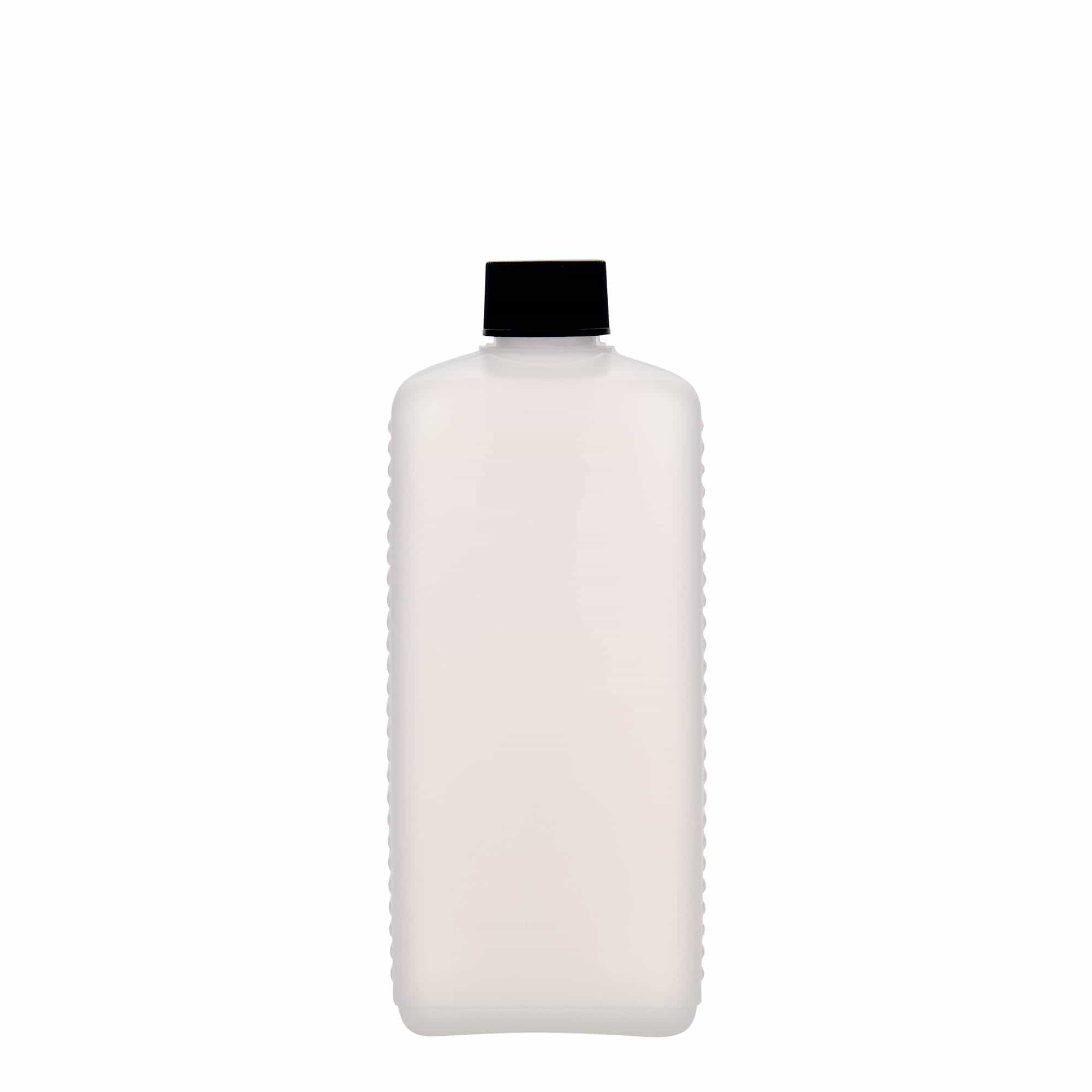 Bidon de 500 ml, dreptunghiulară, material plastic HDPE, natur, închidere: DIN 25 EPE