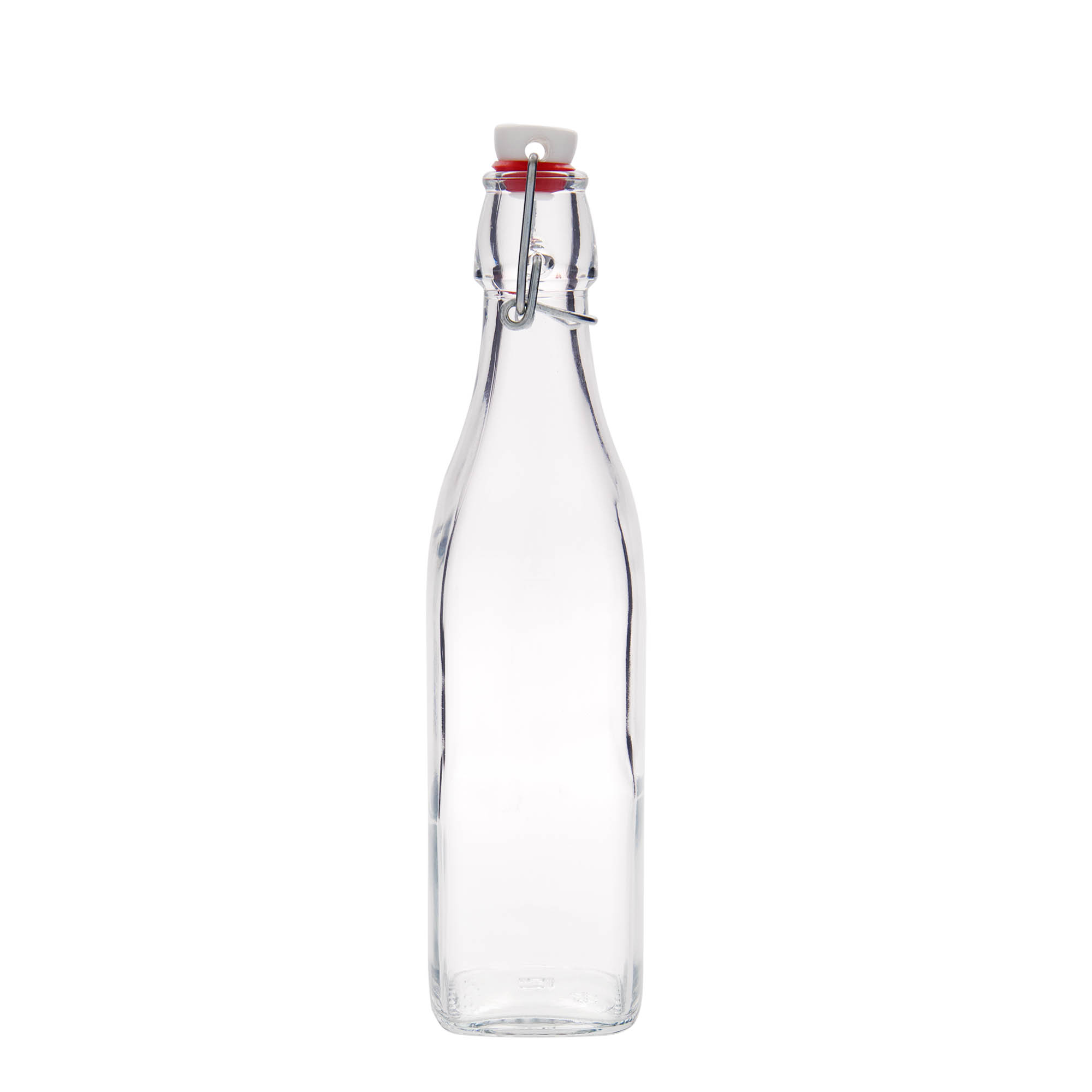 Sticlă din sticlă de 500 ml „Swing”, pătrată, închidere: Dop tip Swing top