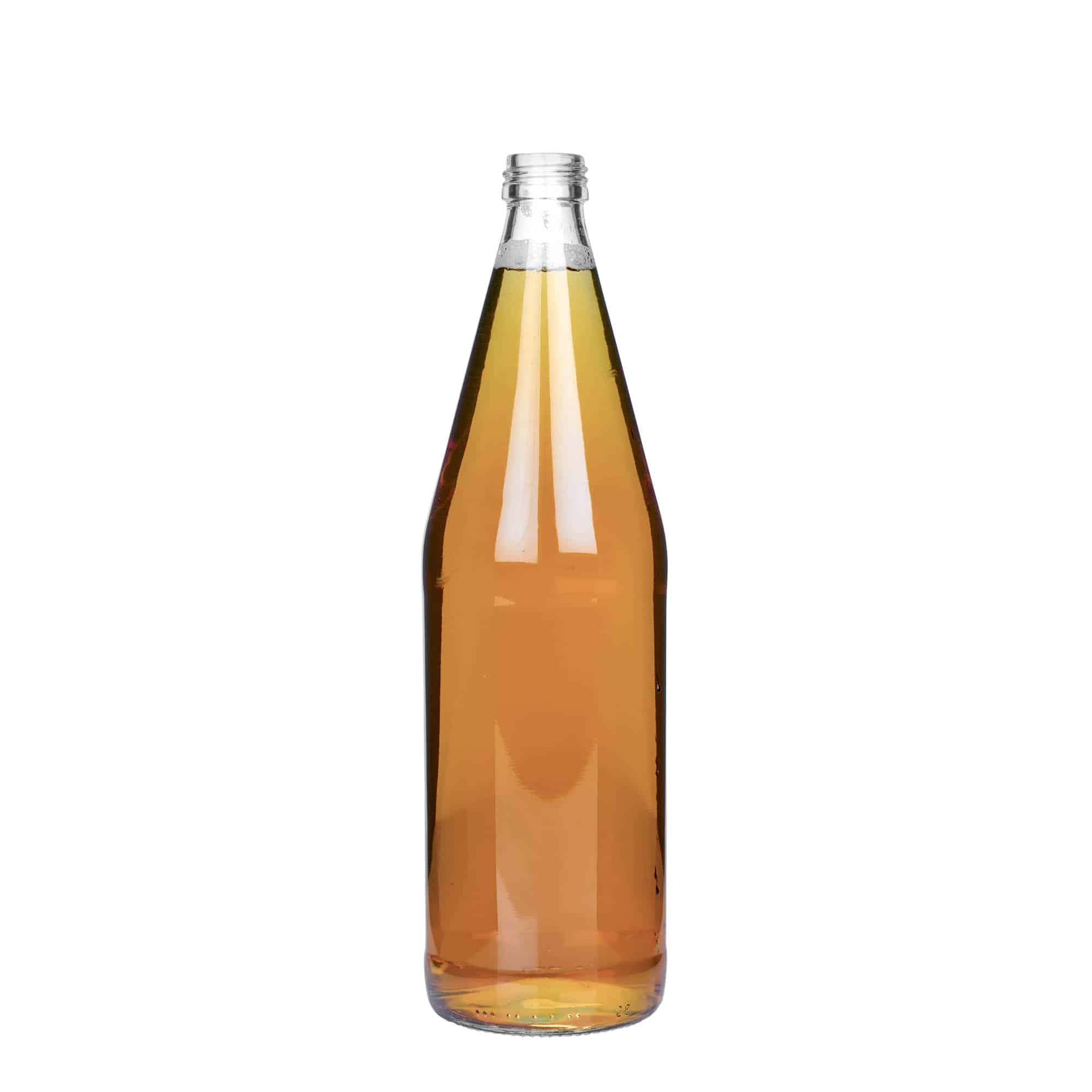 Sticlă universală de 750 ml în formă de morcov, sticlă, închidere: PP 28