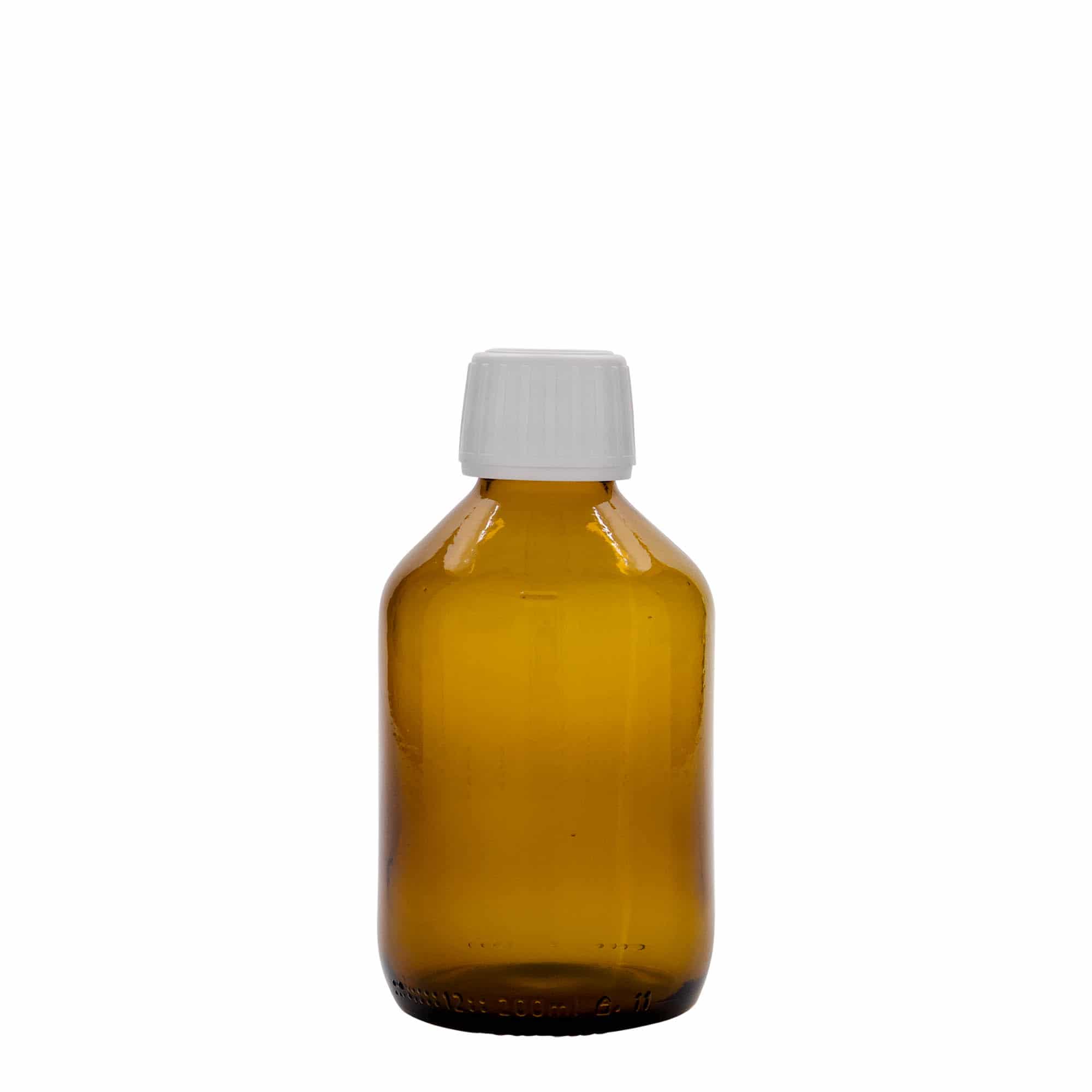 Sticlă medicinală de 200 ml, maro, sticlă, închidere: PP 28