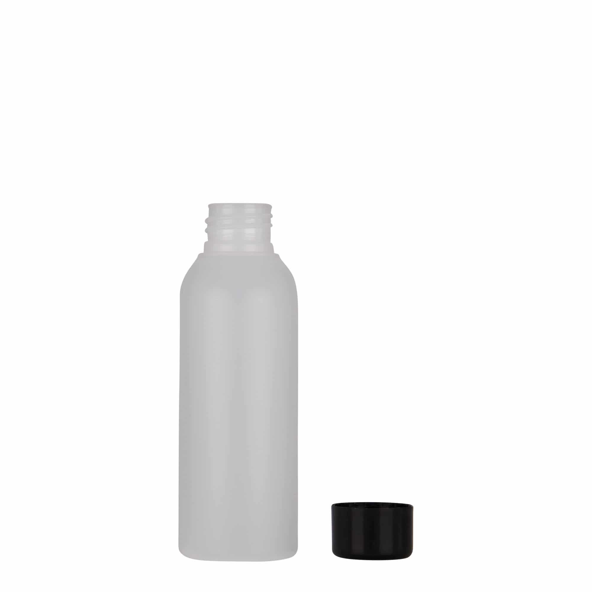 Sticlă din plastic de 100 ml „Tuffy”, HDPE, natur, închidere: GPI 24/410