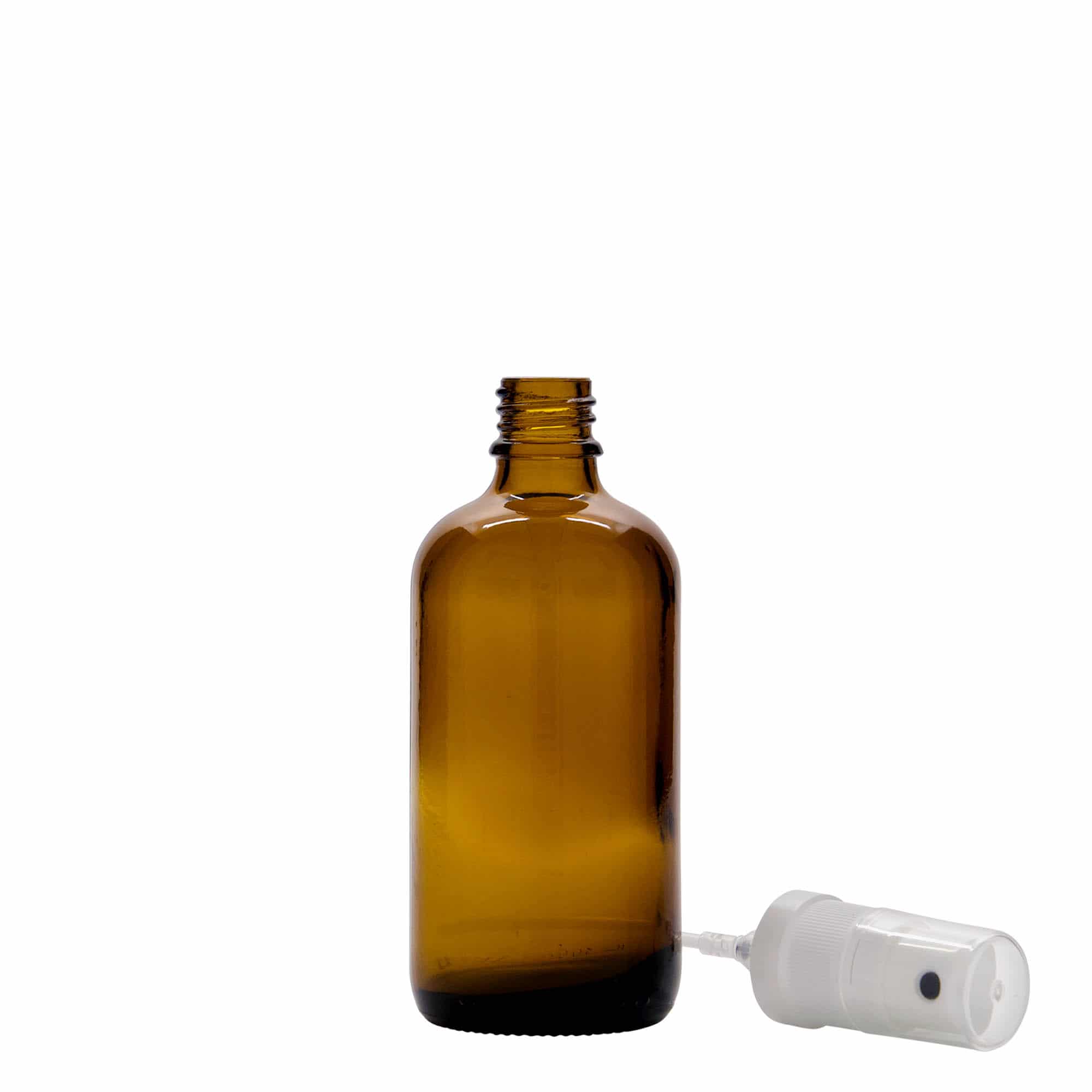 Flacon spray farmaceutic de 100 ml, sticlă, maro, închidere: DIN 18