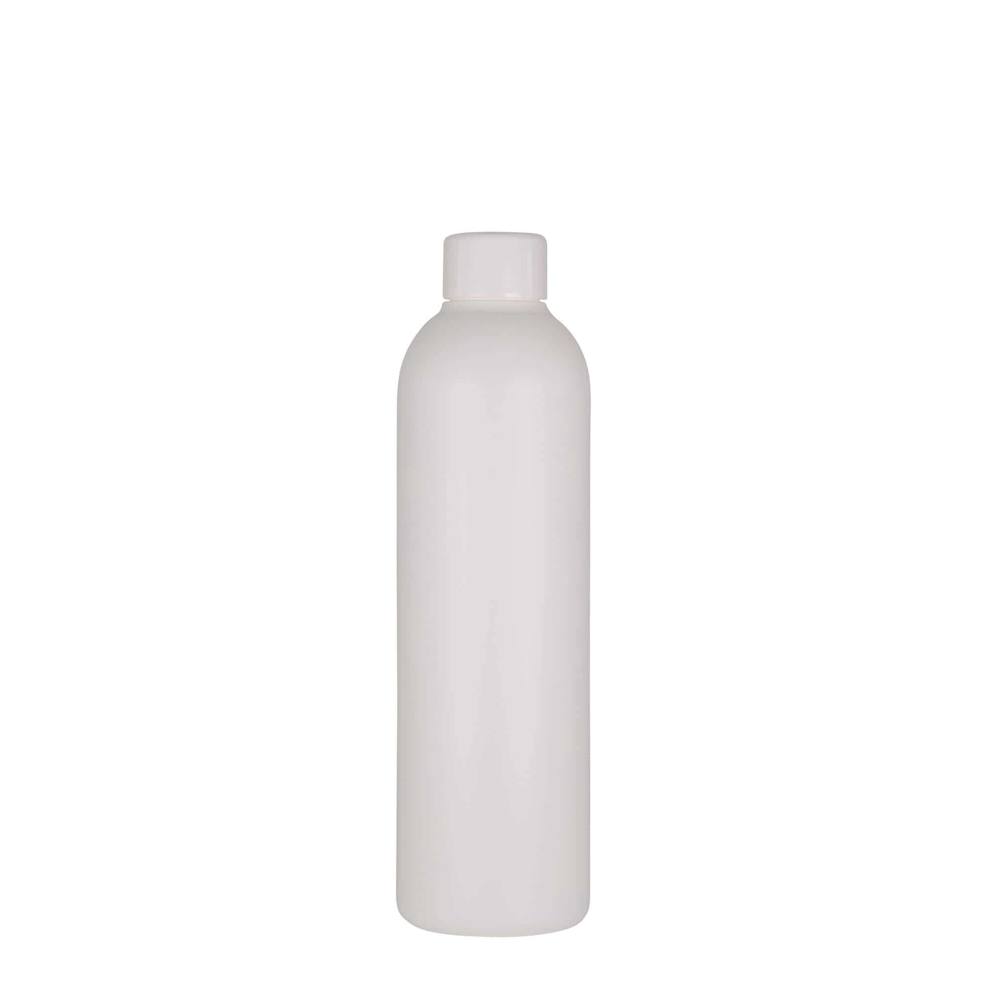 Sticlă din plastic de 250 ml „Tuffy”, HDPE, albă, închidere: GPI 24/410