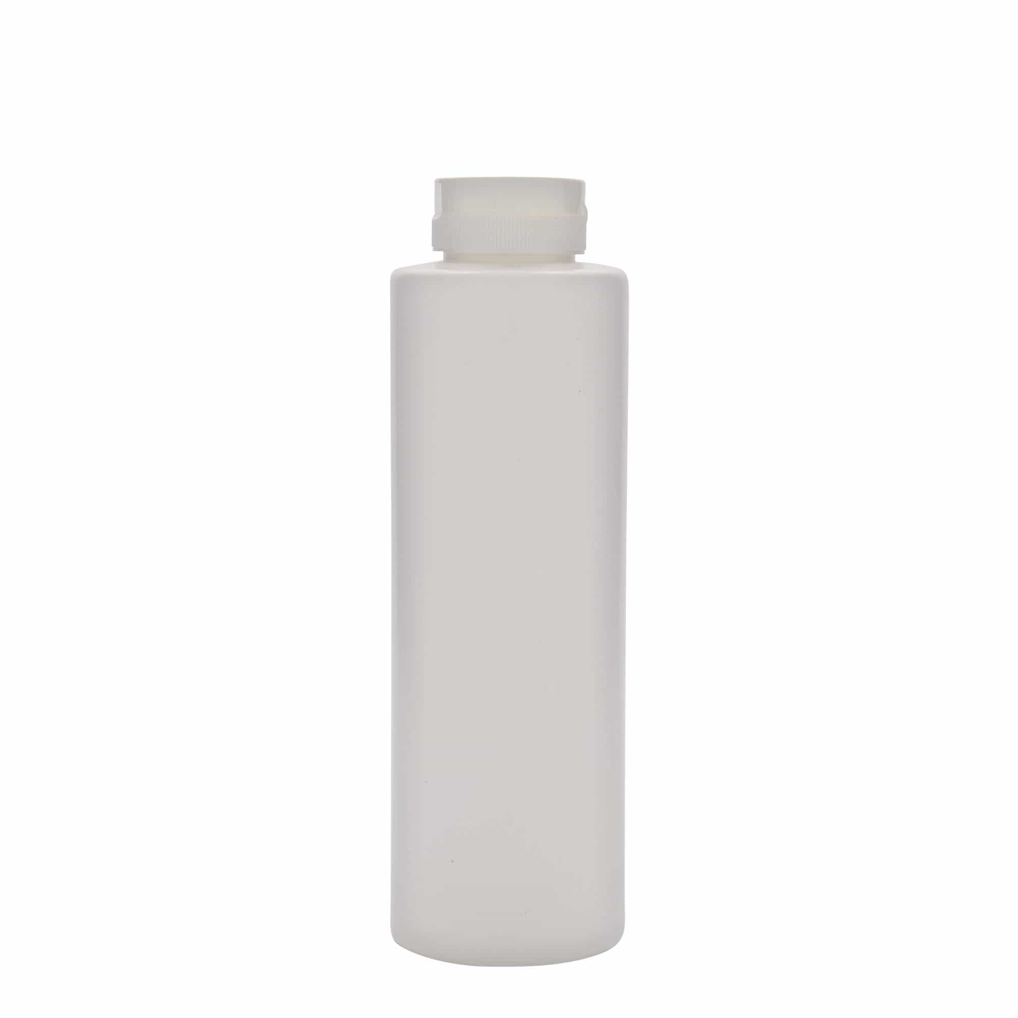 Sticlă pentru sosuri de 500 ml, material plastic LDPE, albă, închidere: GPI 38/400