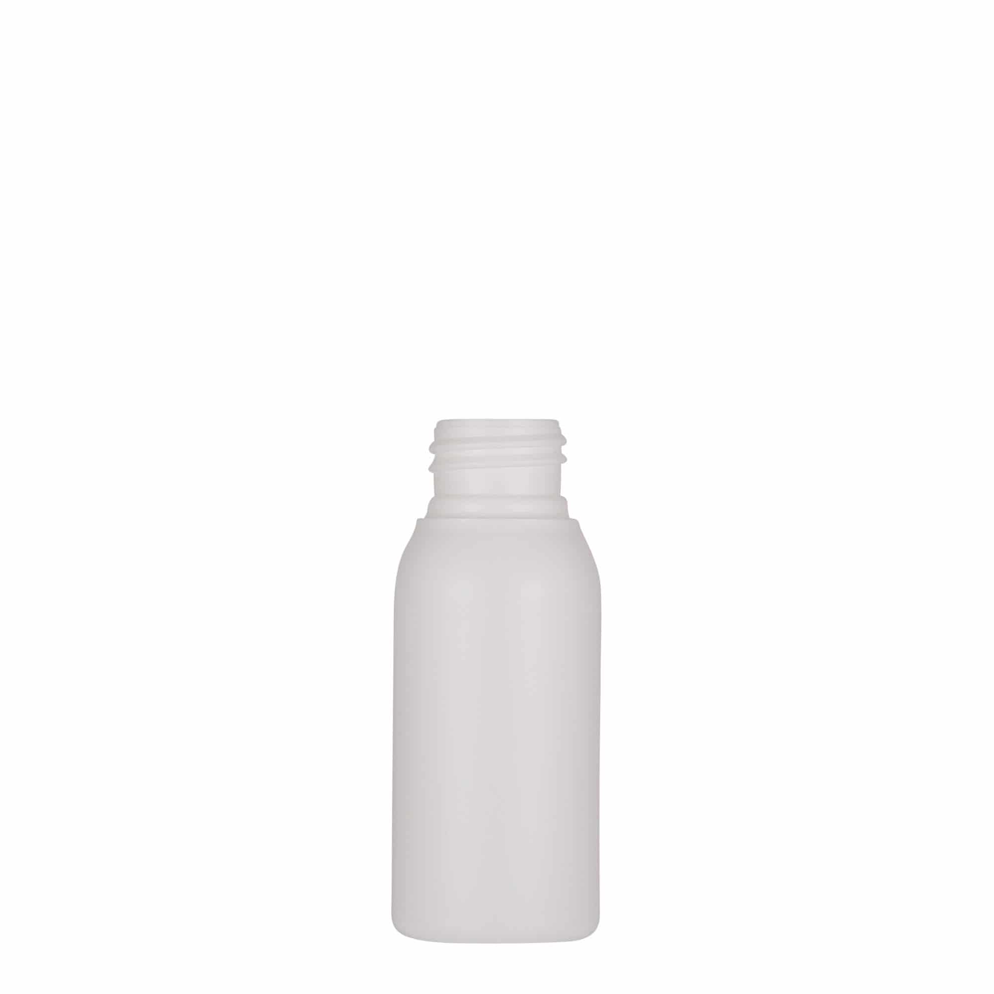 Sticlă din plastic de 50 ml „Tuffy”, HDPE, albă, închidere: GPI 24/410